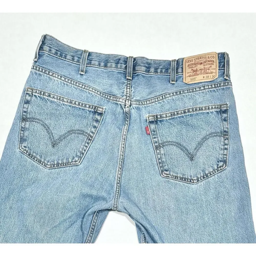 Vintage Men’s Levis 505 Jeans W38 X L30 (Blue Denim) Regular Fit